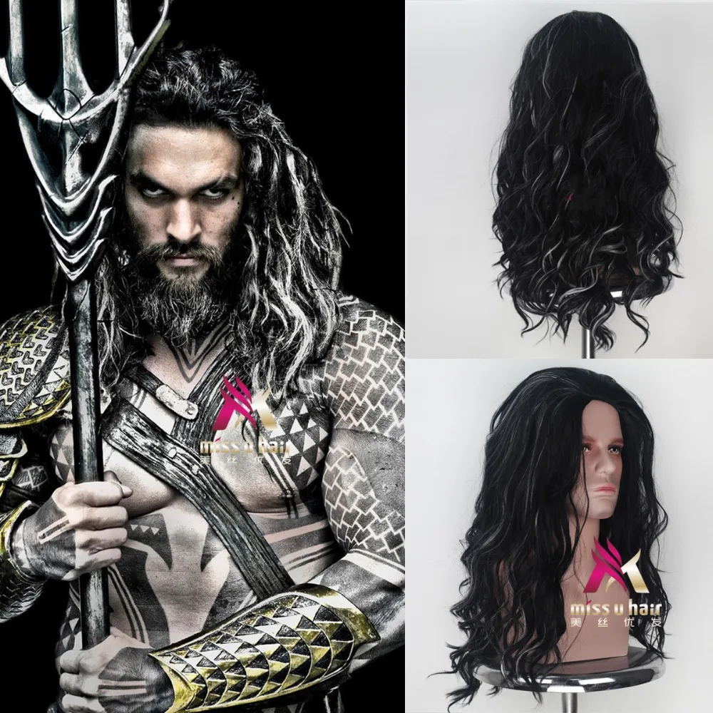 

Aquaman Figure Anime Wig Curly Hair for Adult Party Pretend Costume Play Anime Dye Movie Battle Royale Aqua Man Perm Boys Toys