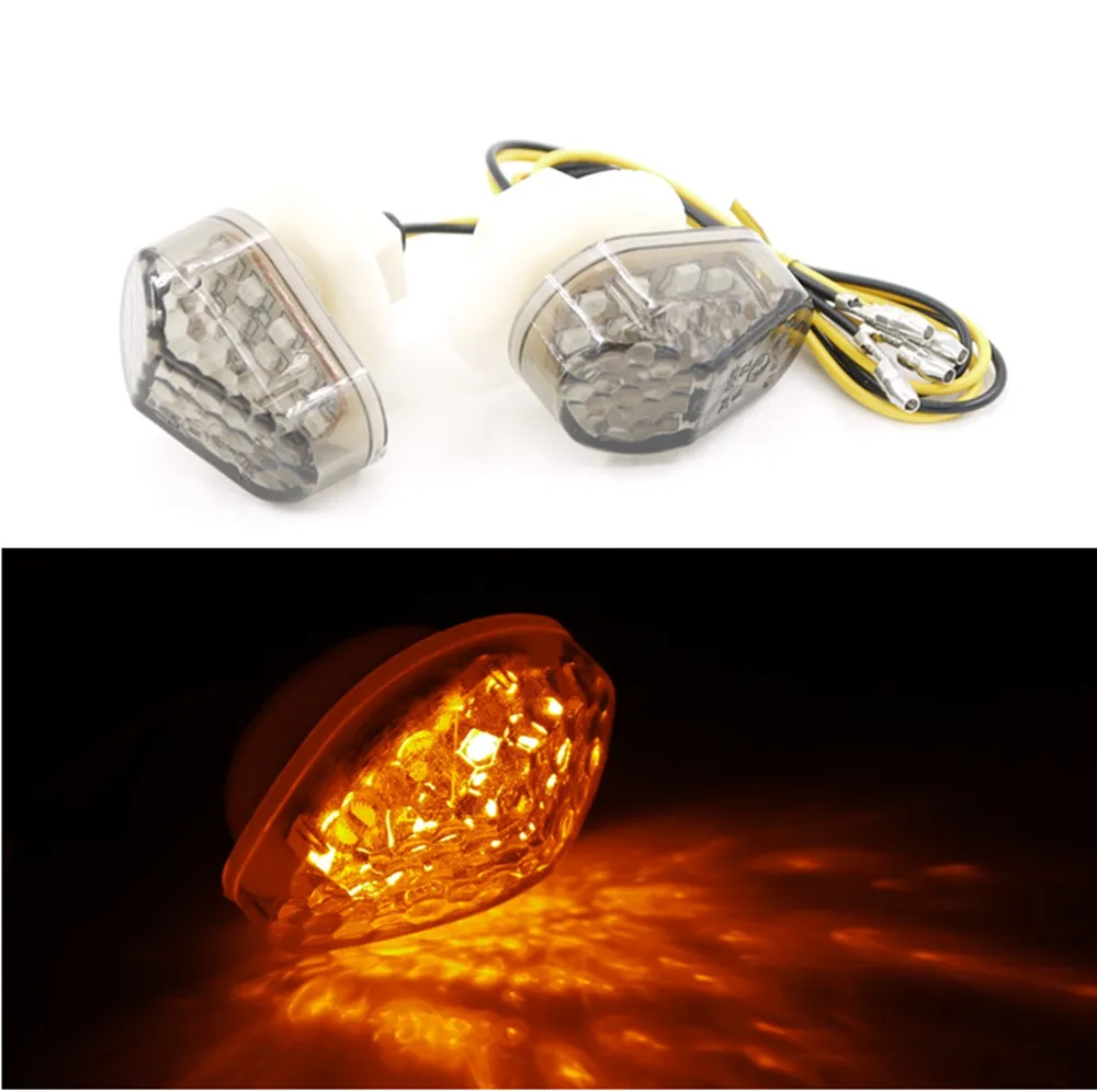 Smoke LED Flush Mount Turn Signals For Yamaha R1 R6 Motorcycles – Amber Lens, Front Mount
