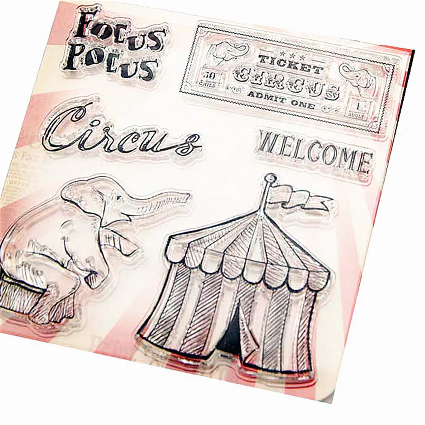 

PANFELOU Circus elephants Transparent Clear Silicone Stamp/Seal DIY scrapbooking/photo album Decorative clear stamp sheets