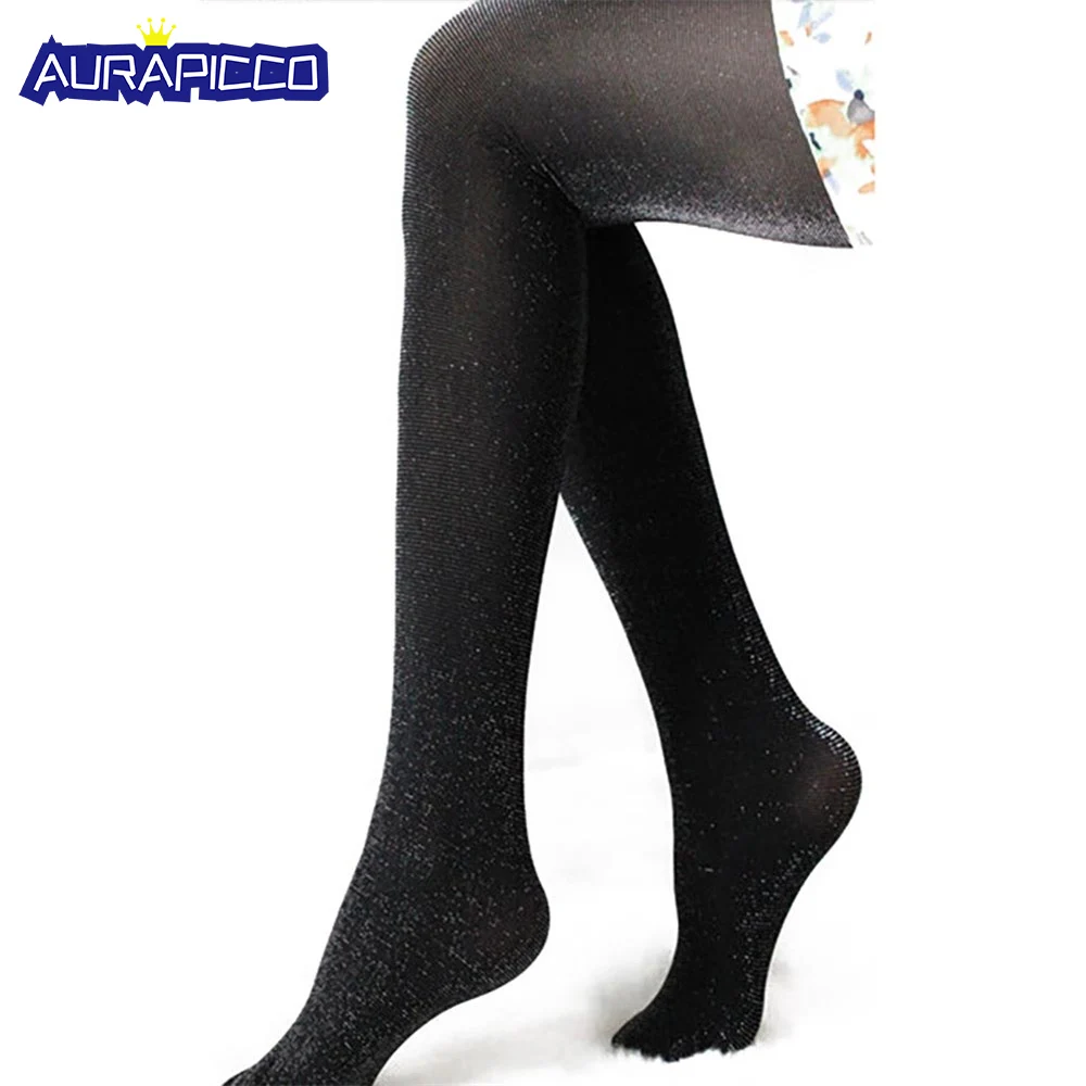 

Black Semi Sheer Shiny Pantyhose Glitter Sparkly Tights Summer Spring Women's Hosiery Night Bar Clubwear Sexy Stockings