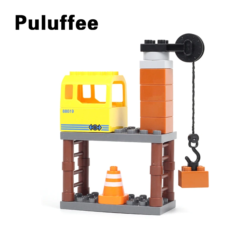 

Lifting Console DIY Bricks set Compatible With Duplo Engineering Work Crane Blocks Educational Toys For Kid Gifts