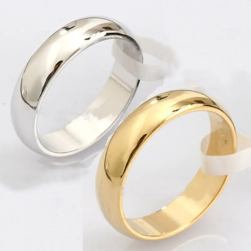 1PC Plain Titanium Steel Ring New Fashion Engagement Wedding Ring Women