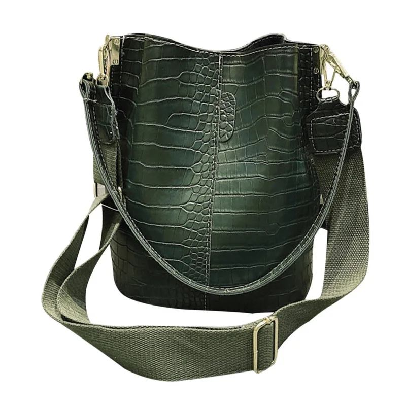 Ретро винтажная модная женская сумка Новая женская дизайнерская сумка из искусственной кожи Сумка-мешок из кожи аллигатора Сумка через плечо