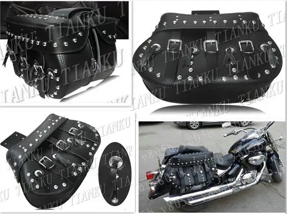Черные боковые Сумки из искусственной кожи для Suzuki Boulevard C50 Volusia 800 C90 M109R C109 Marauder M50