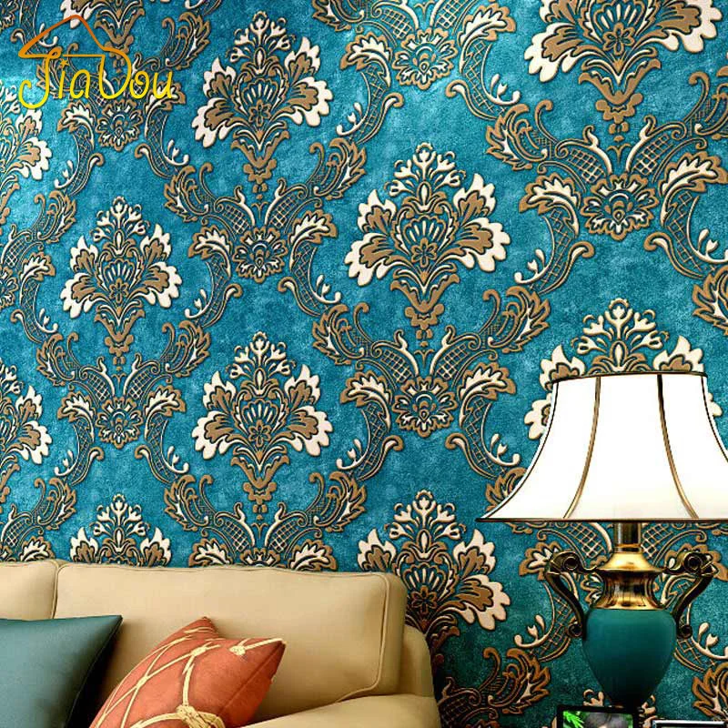 3D Non woven Wallpaper Damask European Vintage Wallpaper Wall Covering