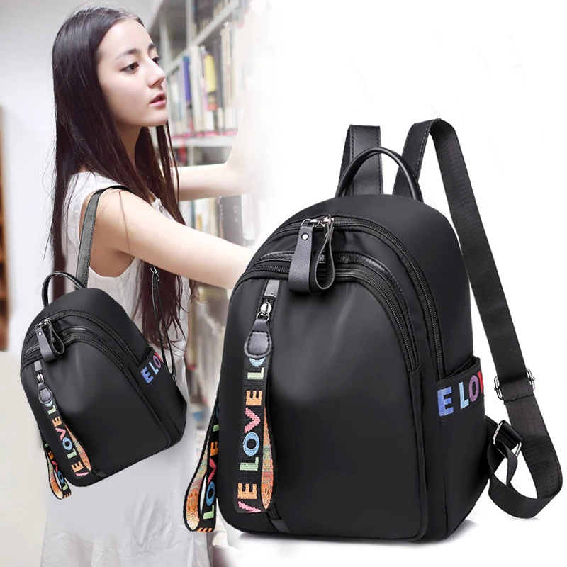 

Backpack female Korean version 2018 new wave fashion wild casual Oxford canvas bag ladies travel small backpack