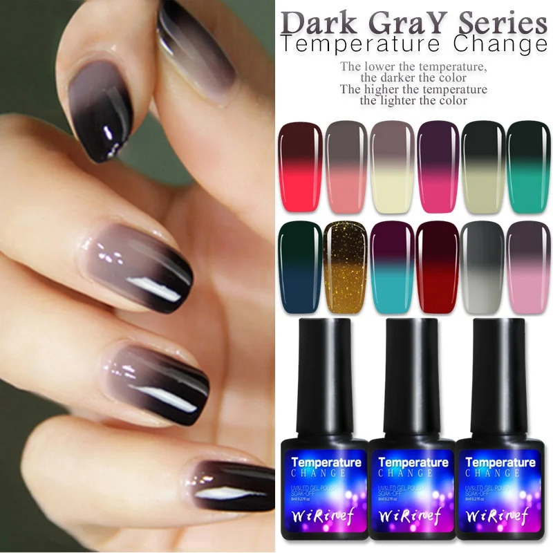 

2019 Quick Drying Nail Polish Hot Sale Temperature Change Color Gel Varnish UV Gel Nail Varnish Lacquer Long Lasting