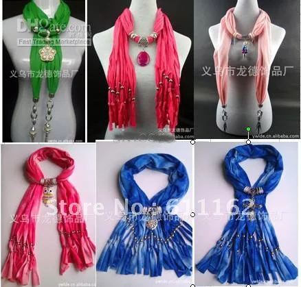 DHL бесплатно 2013 новые мягкие шармы шарфы с подвесками ювелирные изделия Шарфы модный шарф с бижутерией Mix CVFD