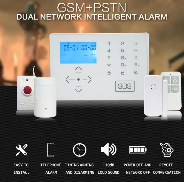 Wireless Smart Home Security Gsm Alarm System Remote Control By Sms