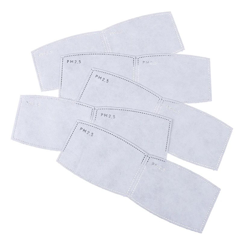 20 pc filtros reemplazables 5 capas máscaras Anti Filtro de carbono activado eficiente PM2.5 Anti niebla boca mufla a prueba de polvo filtro