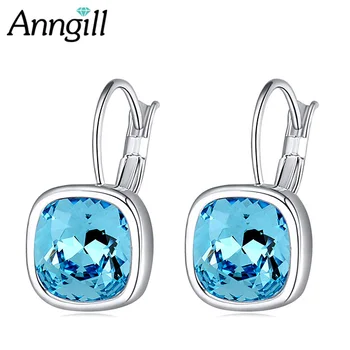 

ANNGILL NEW Brinco 100% Crystals From Swarovski Stud Earrings For Women Fashion Christmas Earrings Bijoux Femme New Year Gifts
