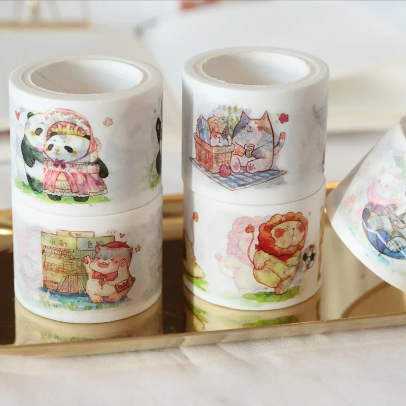 

1 pc cute cartoon masking tape kawaii adhesive washi tape scrapbooking stickers for decoration school stationary supplies 024051