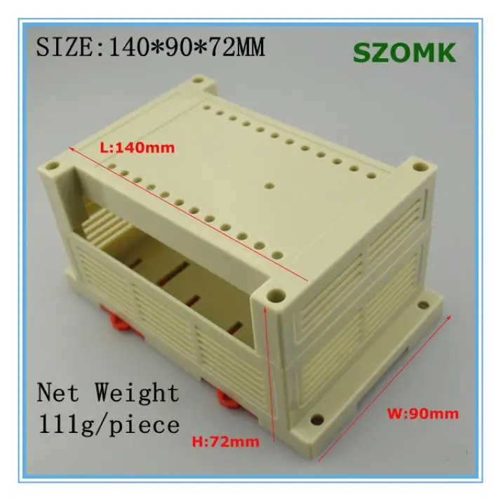 1 piece plastic abs din rail enclosures145*90*72mm instrument enclosure