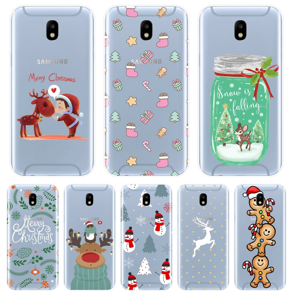 

Silicone Phone Case For Samsung Galaxy J4 J6 J8 Plus J3 J5 J7 2015 2016 2017 J2 J5 J7 Prime Christmas Deer Tree Soft Back Cover