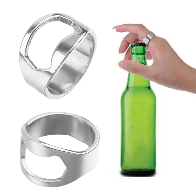 

1/3/5 PCS Stainless Steel Beer Opener Bottle Kitchen Tools Finger Ring Can Wine Beer Lid Twist Off Jar Opener Claw Drop Shipping