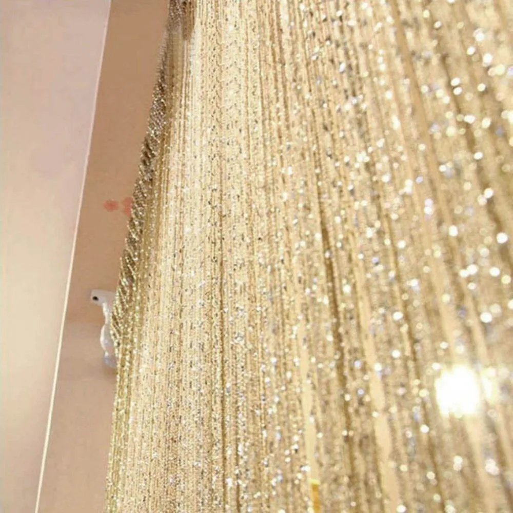 

200cm*100cm Shiny Tassel Flash Line String Curtain Window Door Divider Room Divider Home Hotel Door Window Decorations Drop ship
