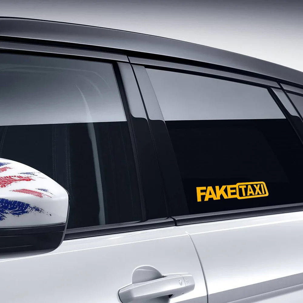 2 шт. поддельные такси Авто моделирование самоклеющиеся Знак Автомобильная наклейка Светоотражающая наклейка интересный виниловая наклейка на окно