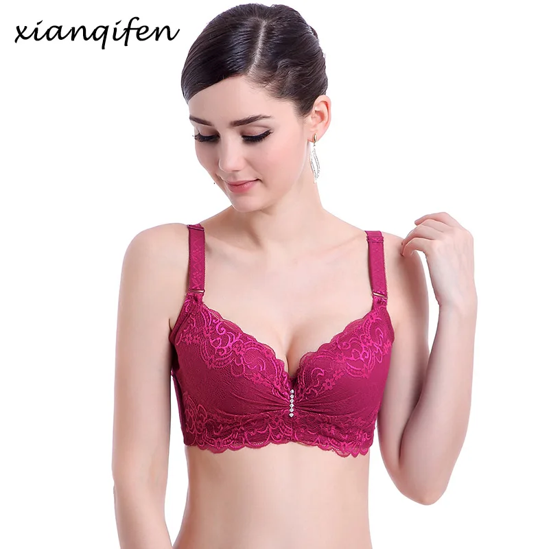 Xianqifen Bras for Women's bra 2019 plus big large size Super Push up bralette lace intimates Sexy lingerie Undrwear underwire E Xianqifen Bras for Women's bra 2019 plus big large size Super Push up bralette lace intimates Sexy lingerie Undrwear underwire E