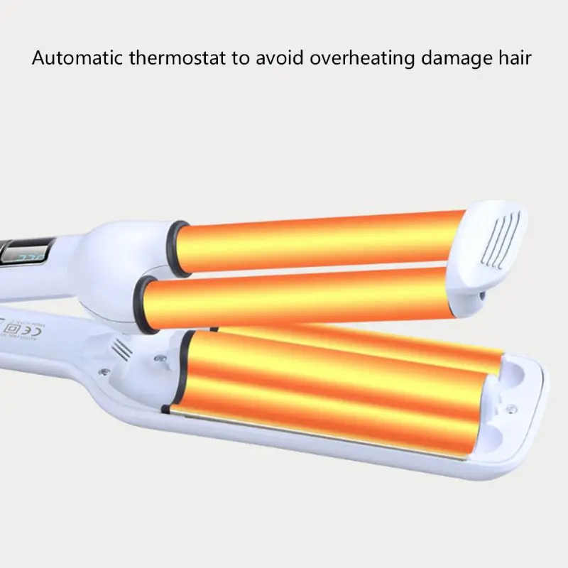 Профессиональный керамический тройной баррель, волнистый Вэйвер, щипцы для завивки волос, инструменты для укладки с европейской вилкой