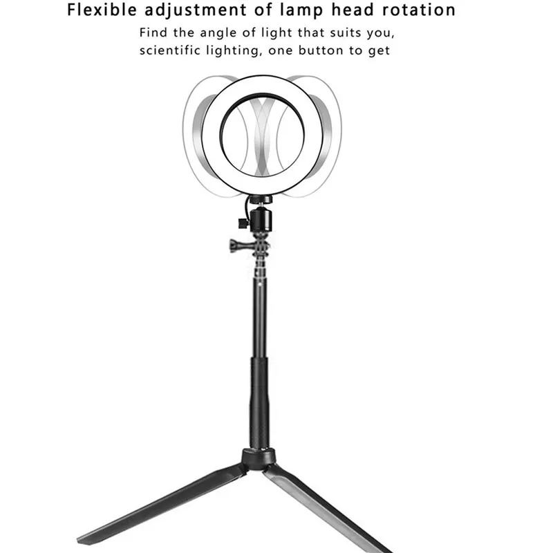 Светодиодный кольцевой светильник Anordsem с регулируемой яркостью для студийной камеры, фото-и видеосъемка, светильник с штативами, селфи-Палка для фотосъемки на YouTube