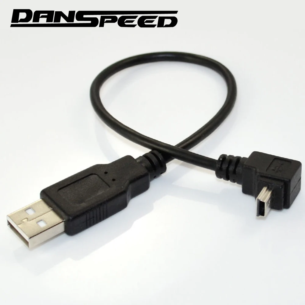 DANSPEED USB 2,0 A штекер на 90 градусов угловой мини USB 5Pin адаптер конвертер данных короткий кабель