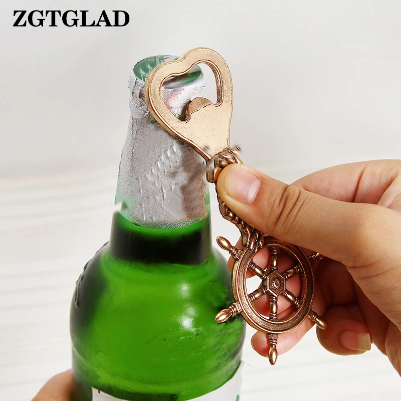 ZGTGLAD New Arrival 1Pcs Boat Rudder Shaped Beer Bottle Opener Creative