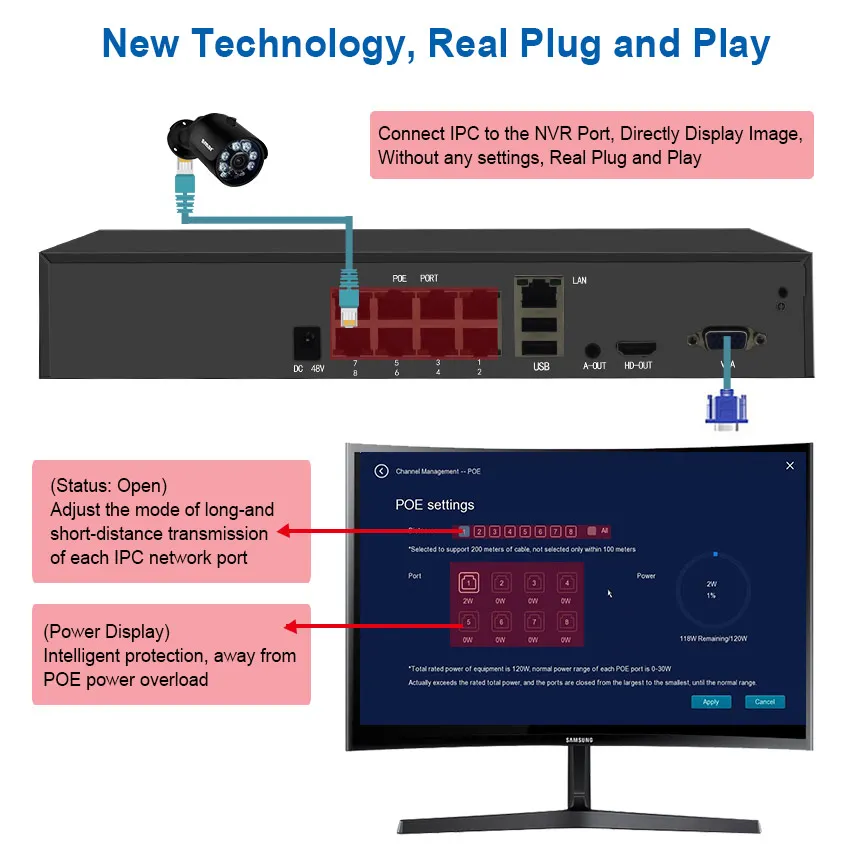 Smplug and Play H.265 5MP IP камера безопасности Система 8CH 4CH 5MP POE NVR комплект с 5MP уличная камера система видеонаблюдения