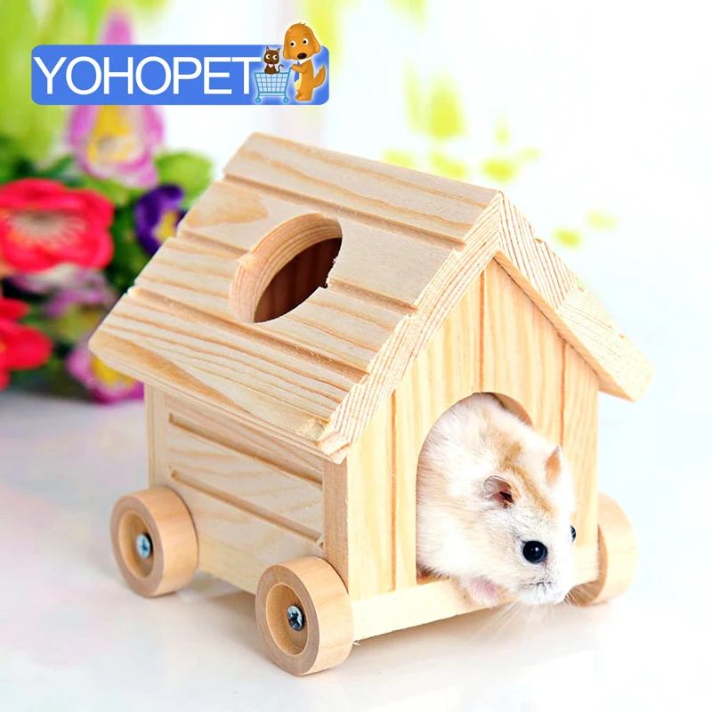 

pine arch Djungarian hamster nest puppy Car house Deluxe Wooden toys Guinea Pig Cage Wooden Casas Para Hamster Cage Small Animal