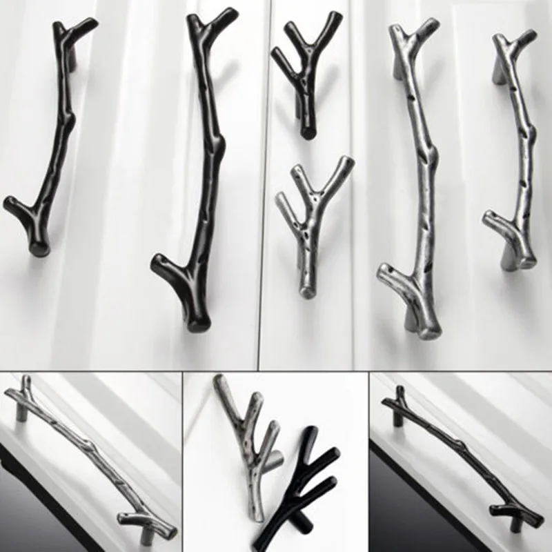 

Unique Tree Branch Kitchen Cabinet Door Handle Wardrobe Closet Drawer Pulls Knob Fashion Door Hooks