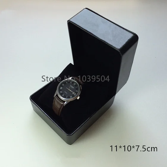 

New PU Leather Watch Box Brand Watch Storage Box Black Big Watch Gift Boxes With Pillow Jewellry Package Case 11*10*7.5CM A062