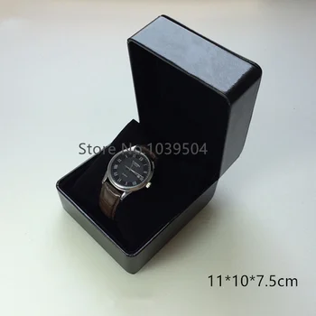 

New PU Leather Watch Box Brand Watch Storage Box Black Big Watch Gift Boxes With Pillow Jewellry Package Case 11*10*7.5CM A062
