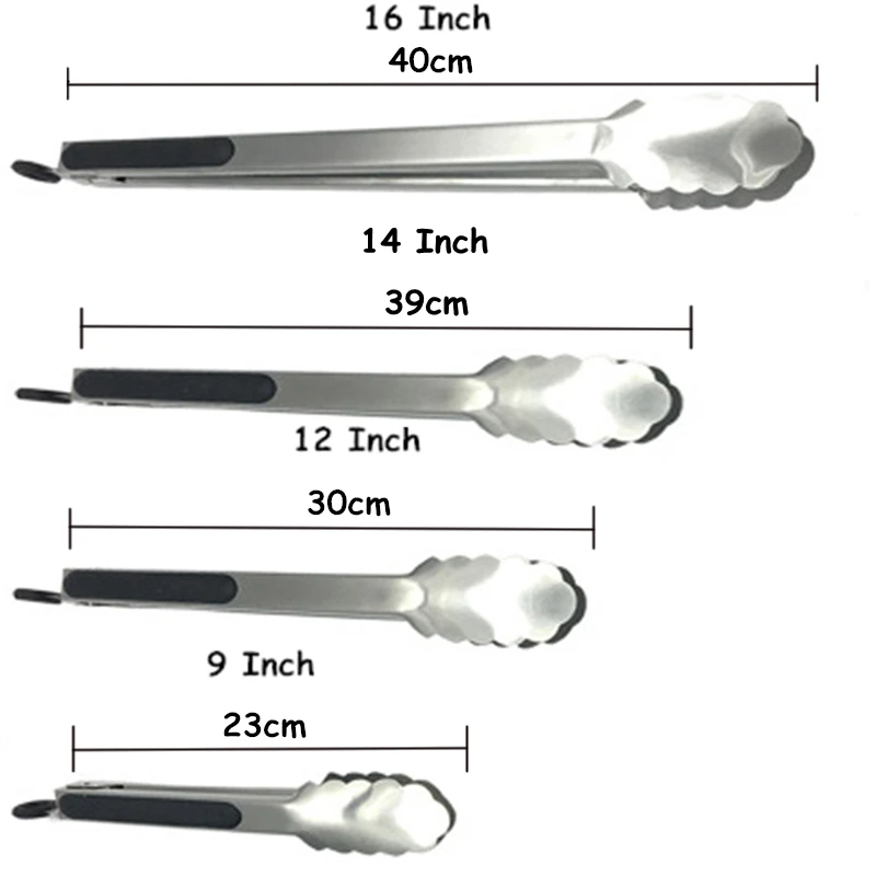 Барбекю гриль Tong Силиконовая ручка Tong фиксирующий Зажим дизайн щипцы для еды барбекю из нержавеющей стали аксессуары закуски а-ля фуршет, зажим 1 шт. 9/12"