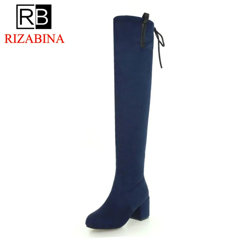 RIZABINA/большие размеры 33-48 женские зимние сапоги теплая женская обувь на шнуровке