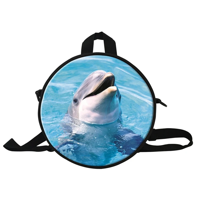 Mini Sac A Dos Rond Pour Maternelle Bebe Mignon Dauphin Impression Enfants Sacs D Ecole Filles Sac A Dos Mochilas Enfants Sac A Bandouliere Aliexpress