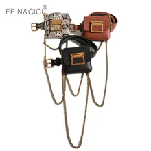Fanny Pack chains belt bag animal print serpentine waist bag women brand mini leather purse new hight quality drop shipping