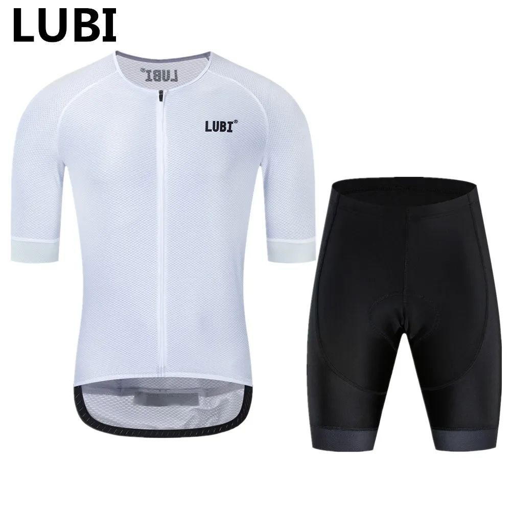 LUBI Pro Team, мужская летняя велосипедная майка, короткий комплект, одежда с высокой плотностью, губчатая подкладка, MTB, комплекты одежды, велосипедная одежда, дорожный костюм - Цвет: jersey and short