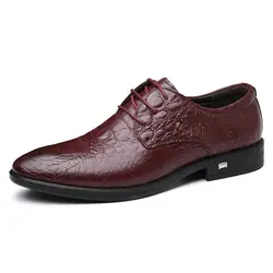 Для мужчин обувь лето крокодил кожаные туфли острым Деловое платье обувь Для мужчин; обувь для торжеств