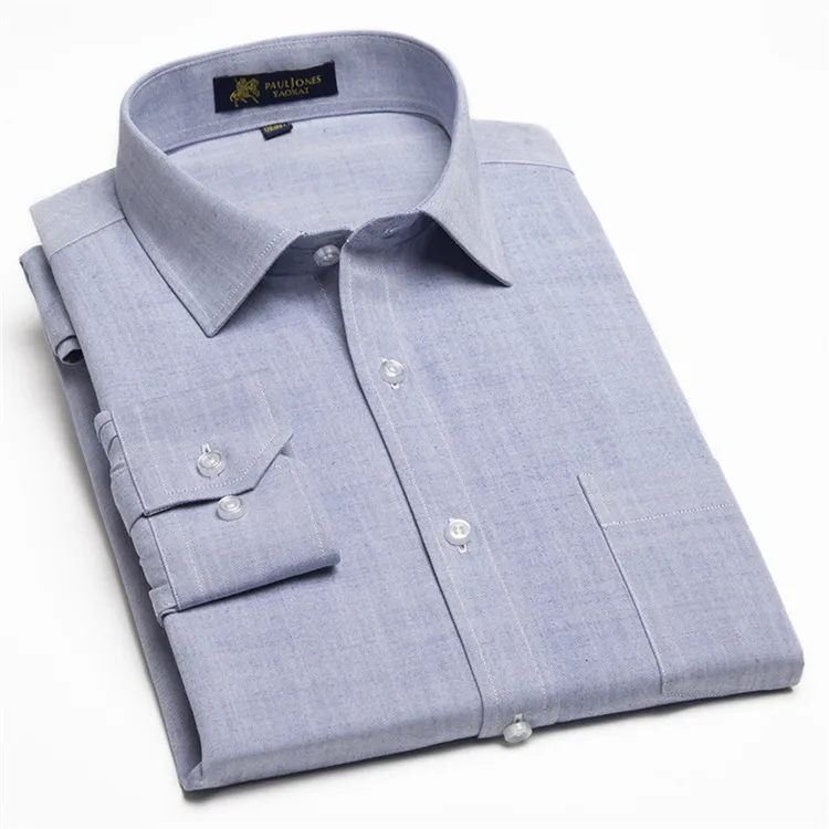 ERIDANUS формальные деловые мужские платья с длинными рукавами рубашки Брендовые мужские модные однотонные повседневные хлопковые рубашки Slim Fit плюс размер 4XL M449 - Цвет: 1165