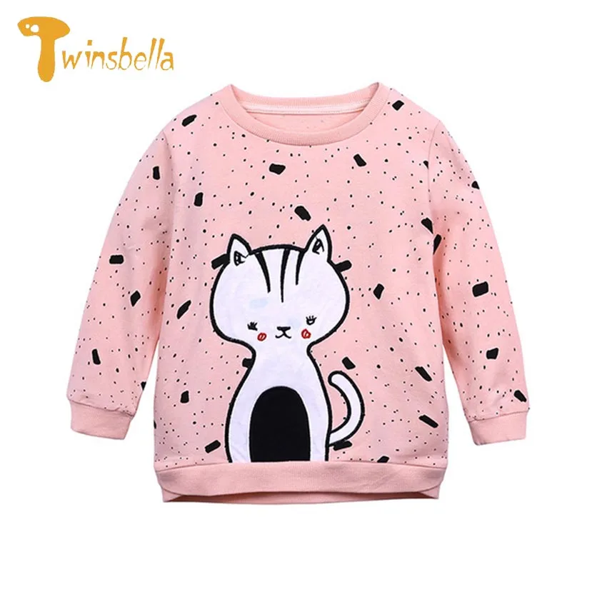 Girls Autumn Sweater New 2018 Autumn Baby Girls Cartoon Lovely Long Sleeve Crew Neck Sweater Kids Casual Costume Girls Clothing