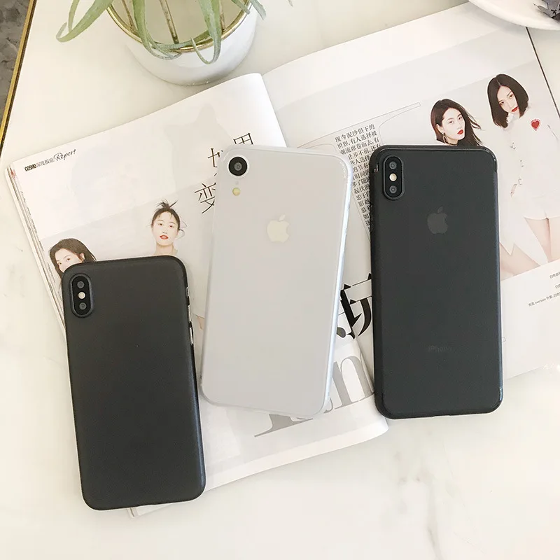 0,3 мм Ультра тонкие ПП Матовые чехлы для Iphone 6 6S 7 8plus X XS XR защитная задняя крышка Capinhas 50 шт./лот