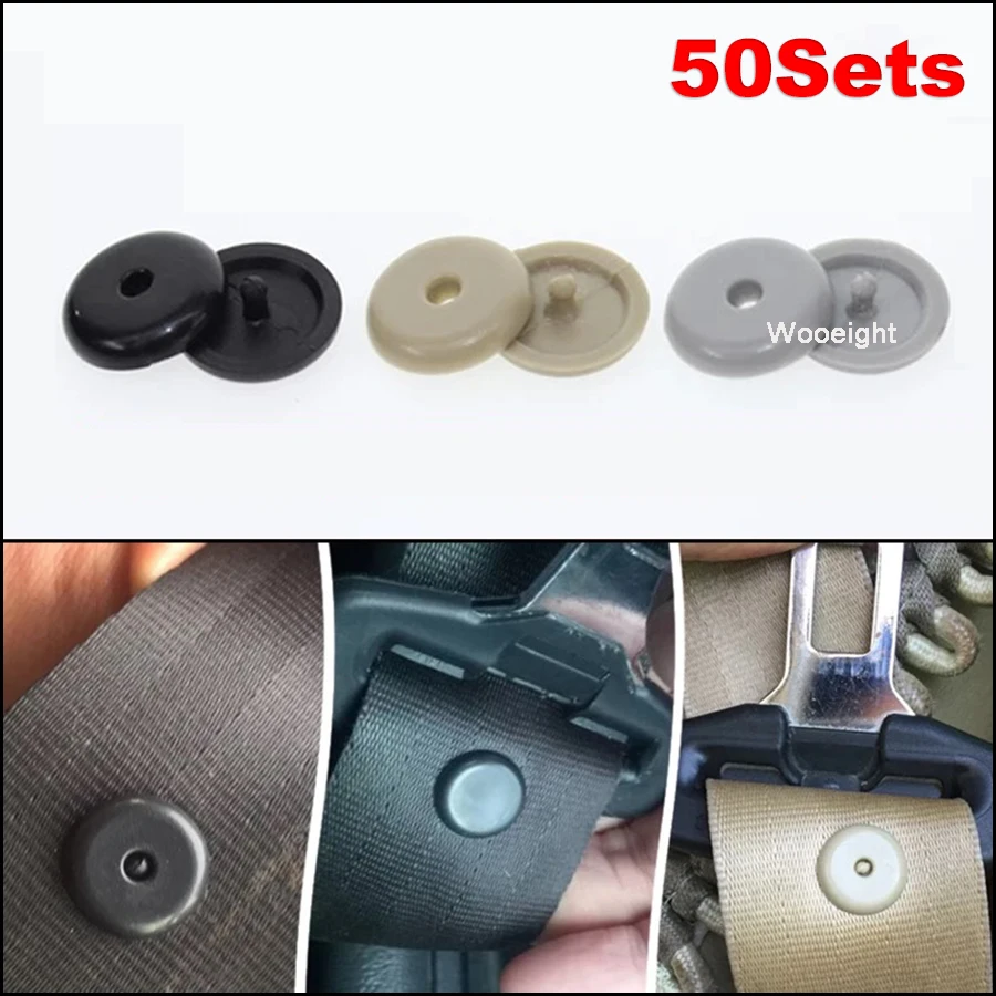 50Sets Safety Car Parts Seat Belt Stopper Spacing Limit Buckle Clip Universal Plastic Retainer