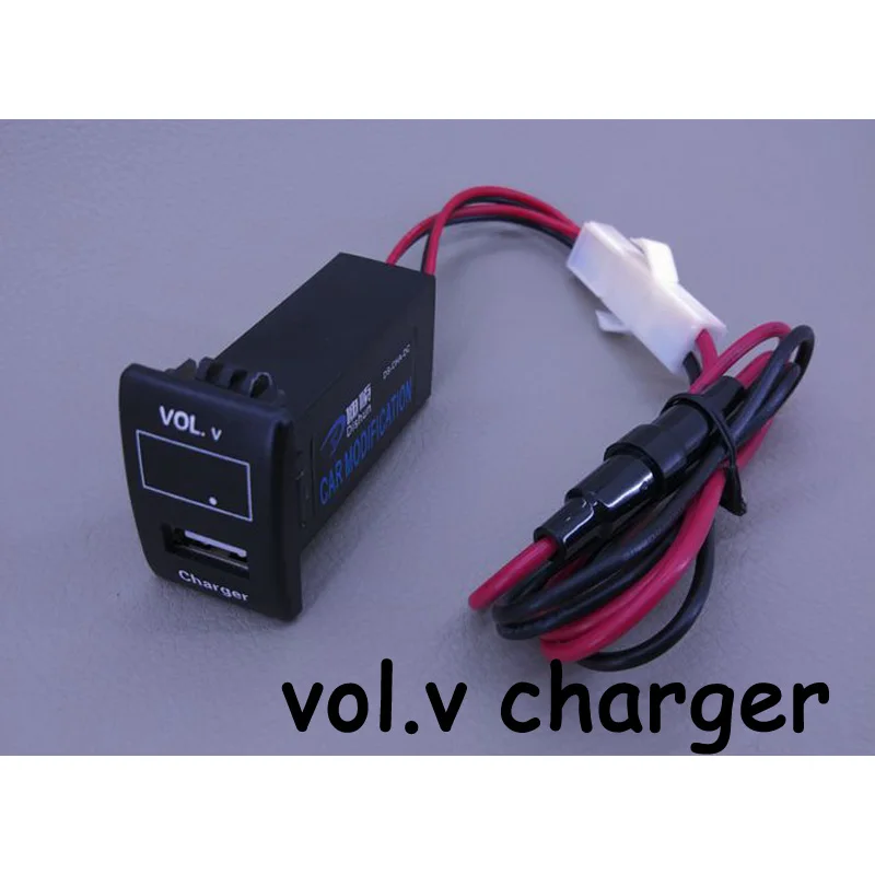 USB зарядное устройство автомобиля интерфейс разъем зарядное устройство VOL. V TEM Температура Напряжение Дисплей для Suzuki/Hustler