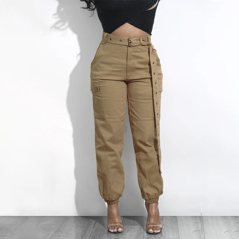 Nine Pants Linen Fabric Pants Autumn New Elegant Belt High