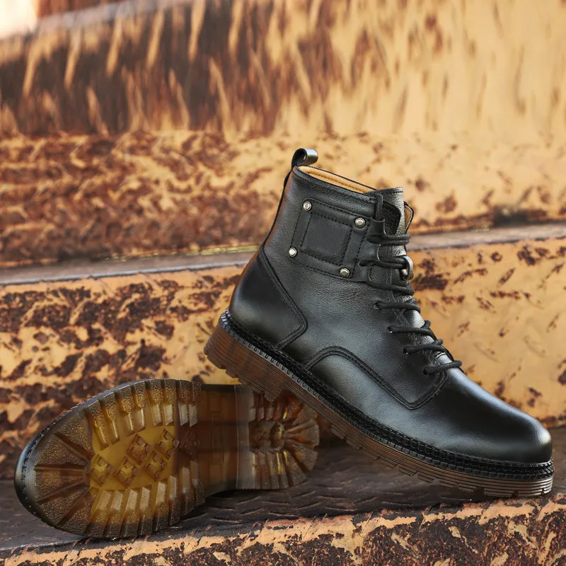 Merkmak/Новинка; мужские зимние ботинки ручной работы из натуральной кожи; высококачественные зимние мужские ботинки; мужские Ботильоны; деловая модельная обувь
