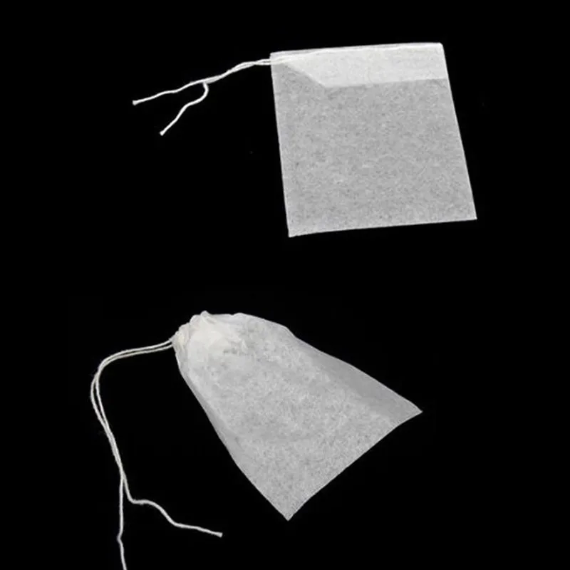 100 шт чайные пакетики пустые ароматизированные чайные пакетики для заварки с нитью, фильтрующая бумага для травяной листовой чай Bolsas bolsitas de tela - Цвет: As the picture show