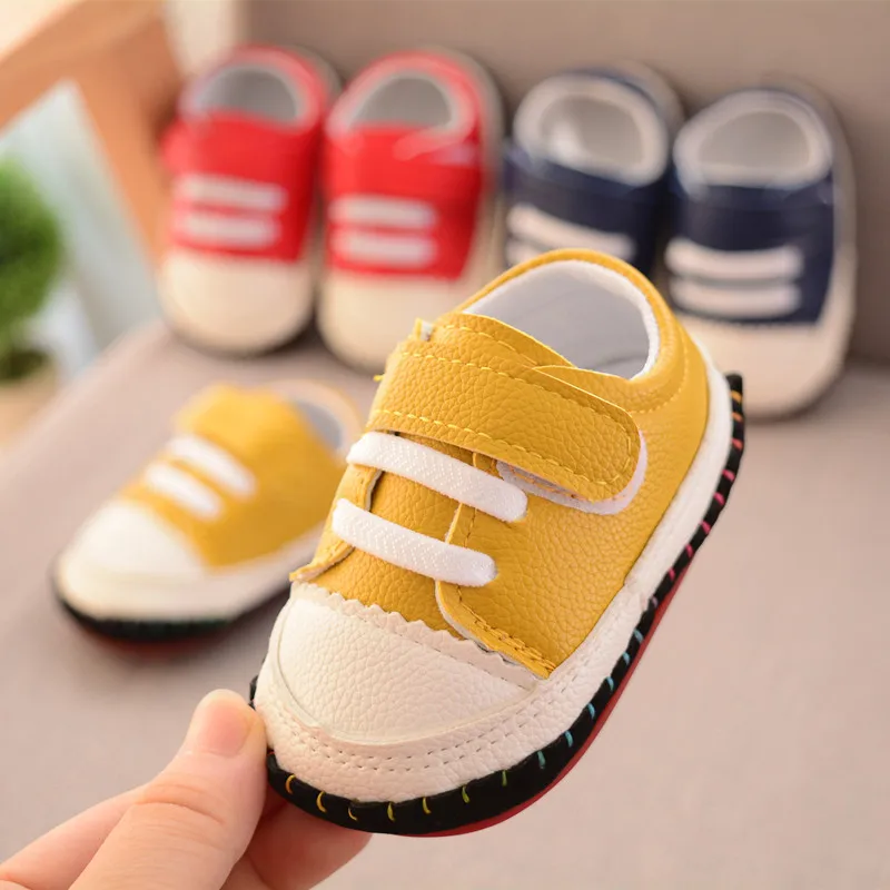 

Kids Shoes 2019 Spring Autumn Children Casual Shoes Boys Girls Solid PU leather Shoes Soft Comfortable hook & loop Sneakers