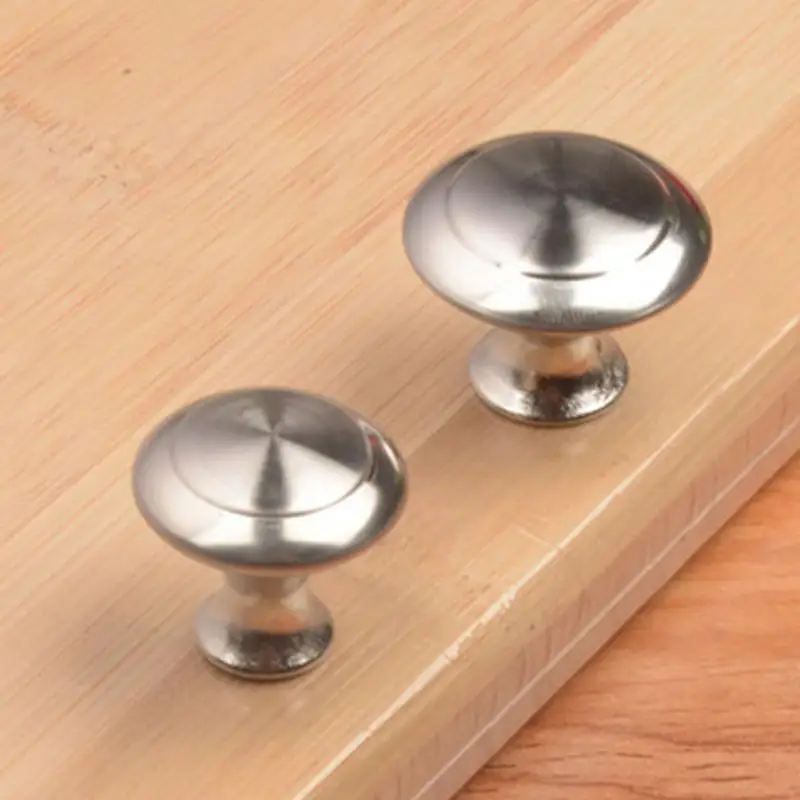 10 Pcs Single Hole Round Stainless Steel Handle With Screw Kitchen