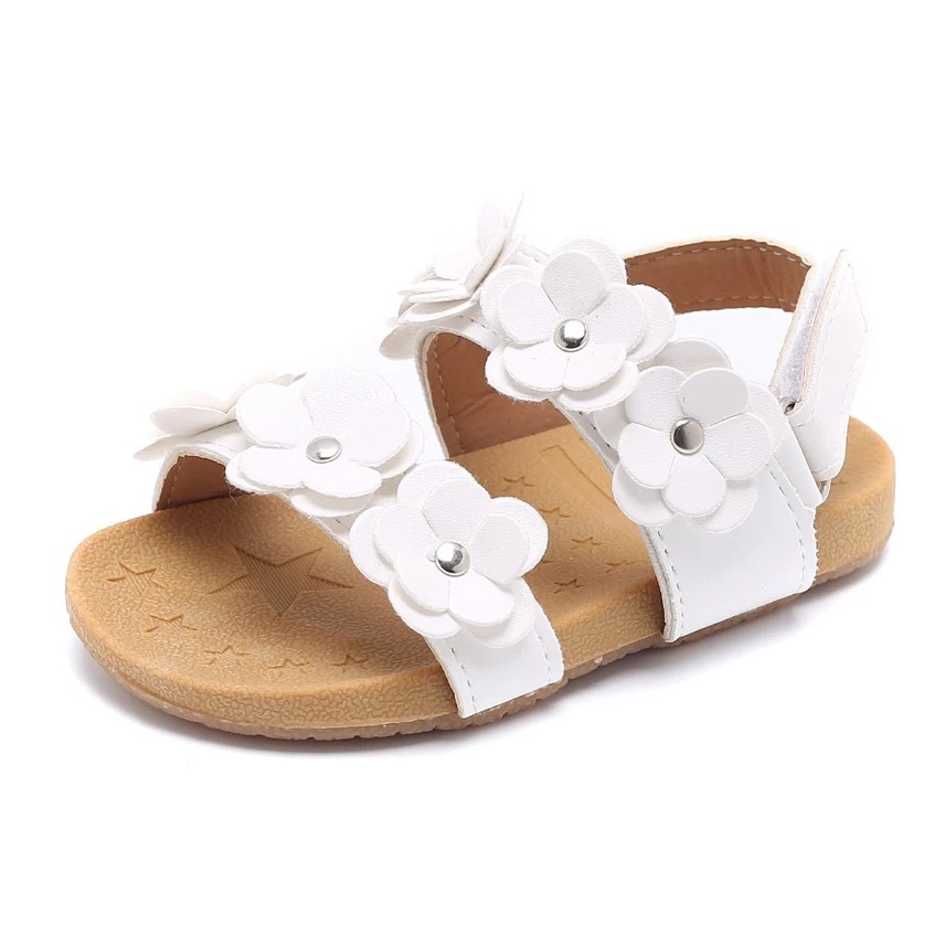

COZULMA Summer Girls Flower Beach Sandals Baby Toddler Kids Anti-slip Roman Sandals Children Cut-Outs Slippers Shoes