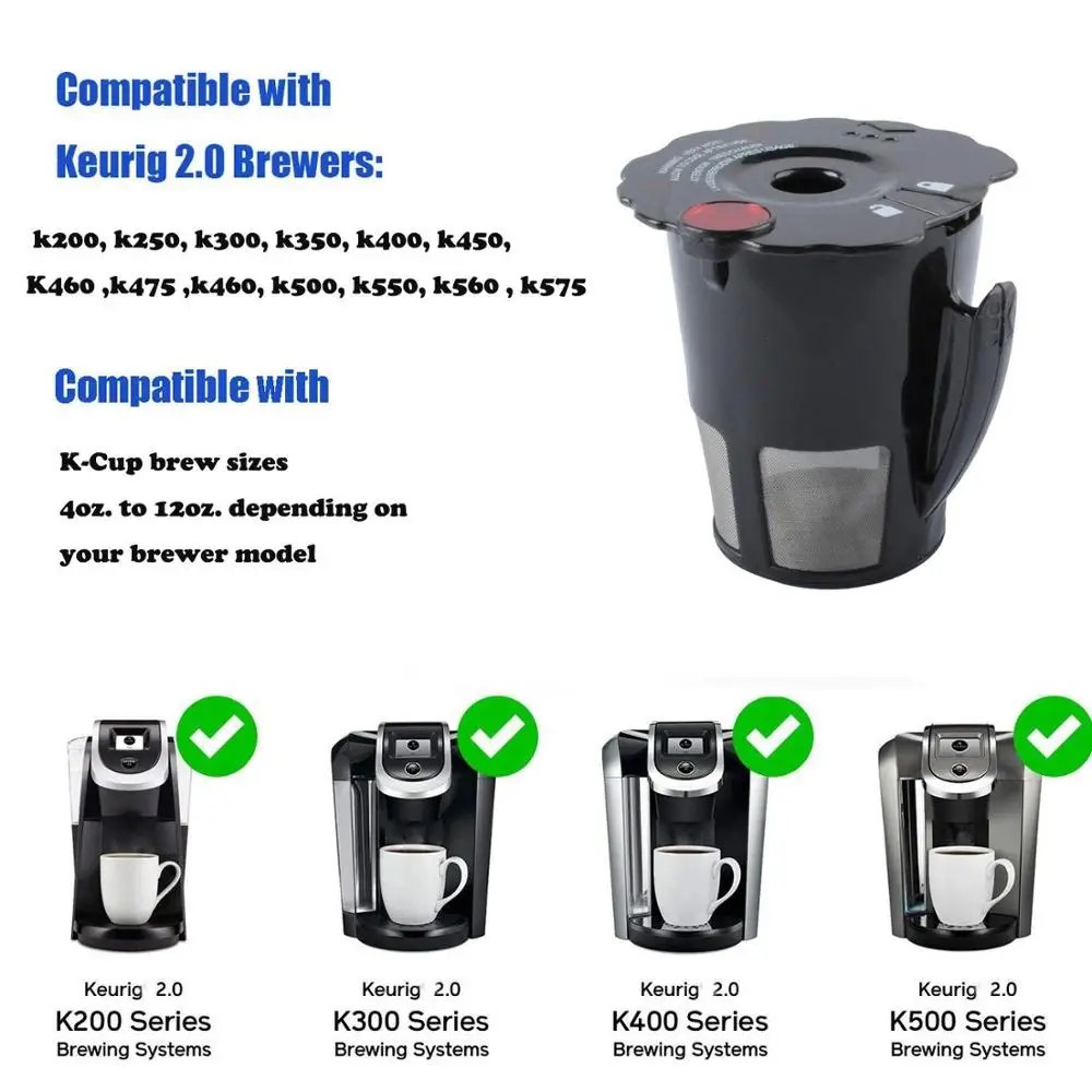 1 шт. многоразовый фильтр для кофе Keurig K Cup 2 0 k200 k300 k400 k500 k450 k575 кофеварки k