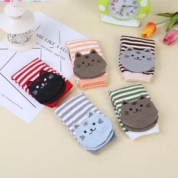 

New Fashion Cartoon Socks Women Cat Footprints 3D Animals Style Striped Warm Cotton Socks Lady Floor meias Socks 2018